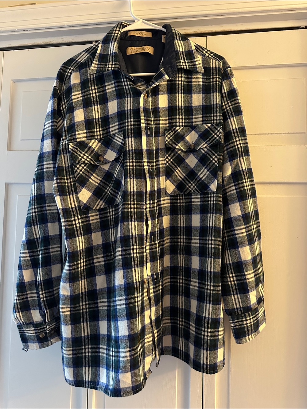 Claybrooke Men's Blue & Black Plaid Flannel Shirt